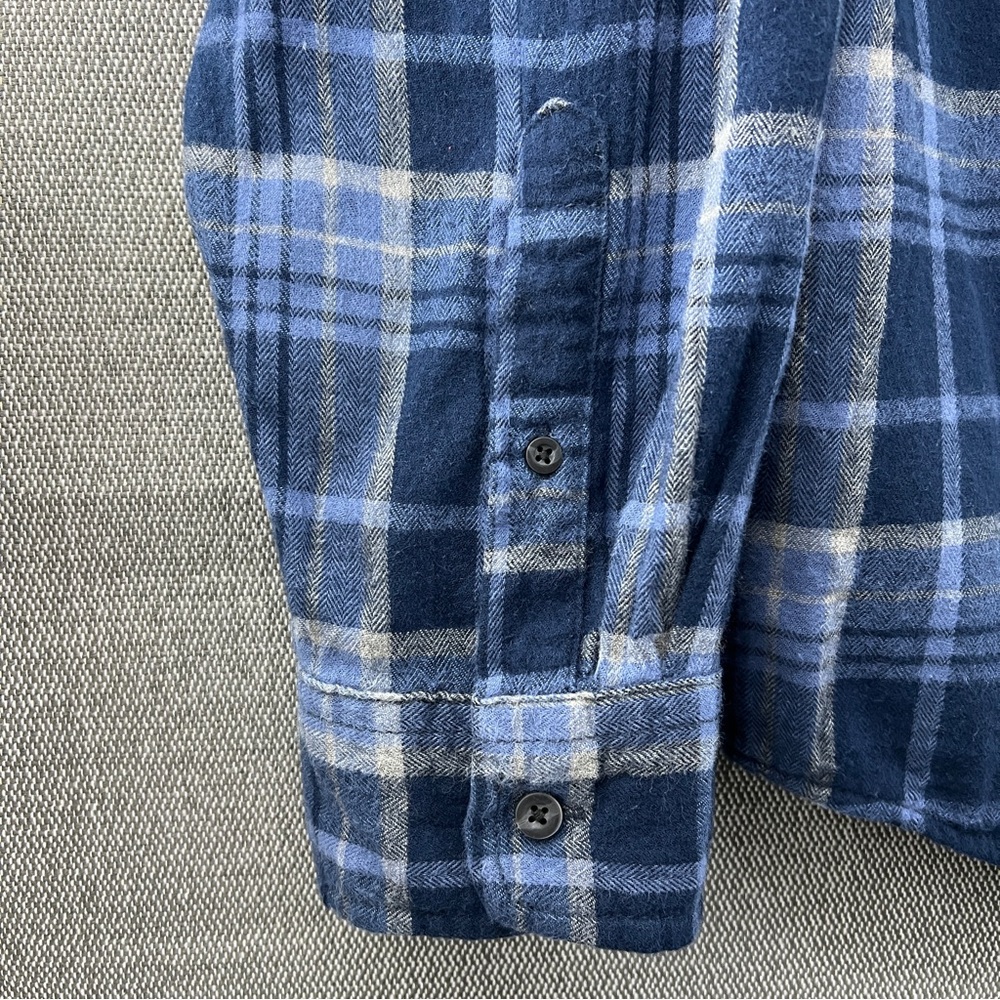 George Men’s Blue Casual Long Sleeve Flannel Button Down Shirt XXL - Picture 6 of 10